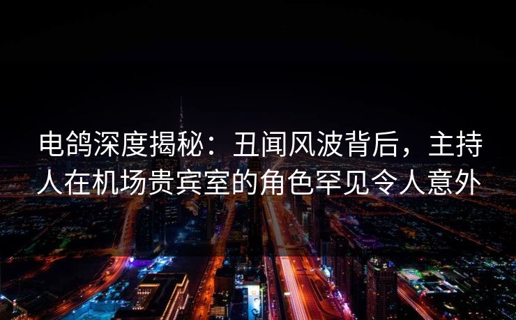 电鸽深度揭秘：丑闻风波背后，主持人在机场贵宾室的角色罕见令人意外