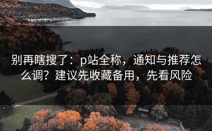 别再瞎搜了:p站全称,通知与推荐怎么调?建议先收藏备用,先看风险 别再瞎搜了:p站全称,通知与推荐怎么调?建议先收藏备用,先看风险